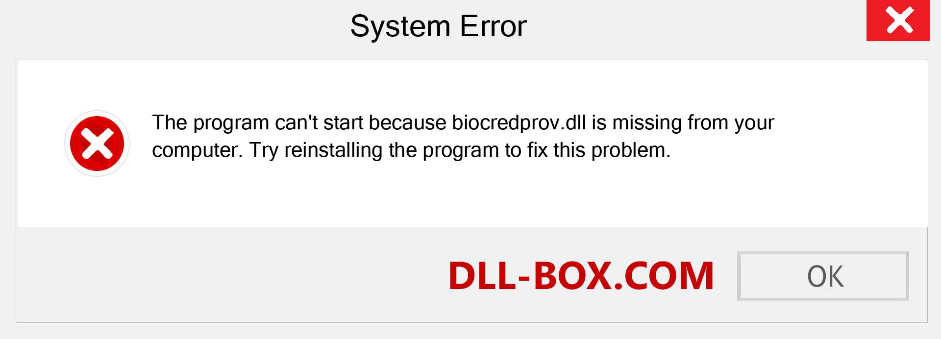  biocredprov.dll file is missing?. Download for Windows 7, 8, 10 - Fix  biocredprov dll Missing Error on Windows, photos, images
